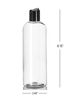 Picture of ljdeals 16 oz Clear Plastic Empty Bottles with Black Disc Top Caps, Squeezable Refillable Containers for Shampoo, Lotions, Cream and More Pack of 2, BPA Free, Made in USA