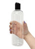 Picture of ljdeals 16 oz Clear Plastic Empty Bottles with Black Disc Top Caps, Squeezable Refillable Containers for Shampoo, Lotions, Cream and More Pack of 2, BPA Free, Made in USA