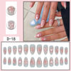 Picture of Ombre Pink Press on Nails Medium Almond Fake Nails with Heart Design Bow Glue on Nails Rhinestone Stick on Nails Glossy Reusable Star False Nails Valentines Nails for Women Girls Manicure 24pcs