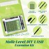 Picture of Lash Extension Kit 3D Effect Fluffy Lash Clusters Kit KEYYOU 120pcs D Curl 8-18MIX Complete High Definition Waterproof Kit DIY Lash Extension Kit (Aura-8-18MIX)