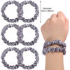 Picture of 12Pcs Satin Scrunchies, Silver Gray Satin Hair Ties Elastic Hair Bands Ponytail Holder Hair Accessories for Women Girls