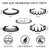 Picture of WOVOWOVO Plastic Hair Bands with Teeth, 10 Packs Headbands for Women Girls Teens (Style Black)