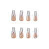 Picture of Hkanlre Rhinestones Press on Nails French Coffin Long Bling Fake Nails Nude Acrylic False Nails Full Cover Nails for Women and Girls 24PCS