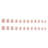 Picture of Hkanlre Short French Press on Nails Square Nude Fake Nails Acrylic Classic False Nails for Women and Girls 24PCS