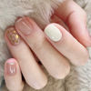 Picture of Hkanlre Short Press on Nails Square French Fake Nails Bling Acrylic Nude False Nails for Women and Girls 24PCS