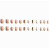 Picture of Hkanlre Short Press on Nails Square French Fake Nails Bling Acrylic Nude False Nails for Women and Girls 24PCS