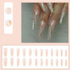 Picture of Hkanlre Gold Fake Nails Long Press on Nails Coffin Acrylic Geometry False Nails Full Cover Nails for Women and Girls 24PCS
