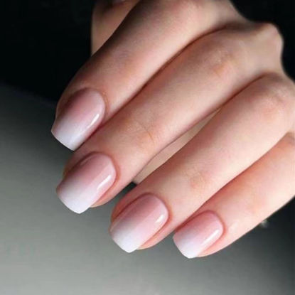 Picture of Hkanlre Press on Nails Square Nude Fake Nails Gradient Acrylic Full Cover False Nails for Women and Girls 24PCS