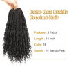 Picture of 8 Packs Goddess Box Braids Crochet Hair-14 Inch Crochet Box Braids Pre-looped Boho Crochet Braids Hair Synthetic Braiding Hair Extensions Crochet Hair for Black Women(1B)
