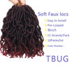 Picture of 10 Packs Short Faux Locs Crochet Hair Burgundy 8Inch Soft Locs wavy 150 Strands Dreadlocks Crochet Braids Natural Pre-Looped Crochet Hair for Black Women (8 Inch (Pack of 10), TBUG)