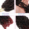 Picture of 10 Packs Short Faux Locs Crochet Hair Burgundy 8Inch Soft Locs wavy 150 Strands Dreadlocks Crochet Braids Natural Pre-Looped Crochet Hair for Black Women (8 Inch (Pack of 10), TBUG)