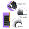 Picture of NAGARAKU 5 Trays Eyelash Extensions Individual Lashes 0.12mm C curl 11/12/13/14/15mm in 1 pack Classic Matte Black Natural Professional Faux Mink 16 rows
