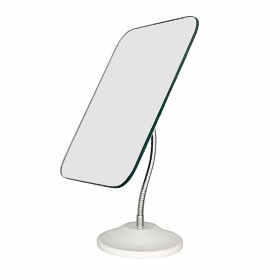 Picture of YEAKE Adjustable Flexible Gooseneck Makeup Mirror,360°Rotation Folding Portable Desk Vanity Mirror with Stand Shower Shaving Cosmetic Mirror Square Large