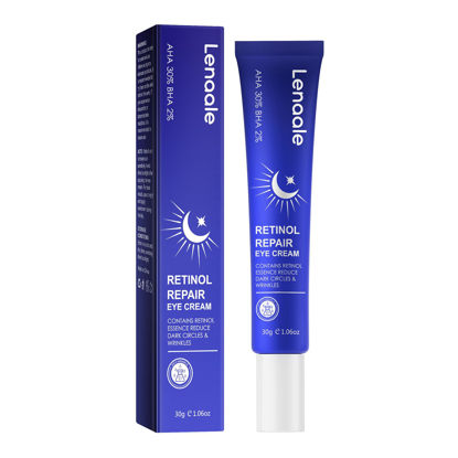 Picture of Retinol Eye Cream, Hydrating Under Eye Care Daily Wrinkle Cream, Infused with AHA30% to Smooth and Hydrate Skin, Eye Cream for Dark Circles Treatments, Reduce Under Eye Bags, Smooth Wrinkles（1.06 Oz）