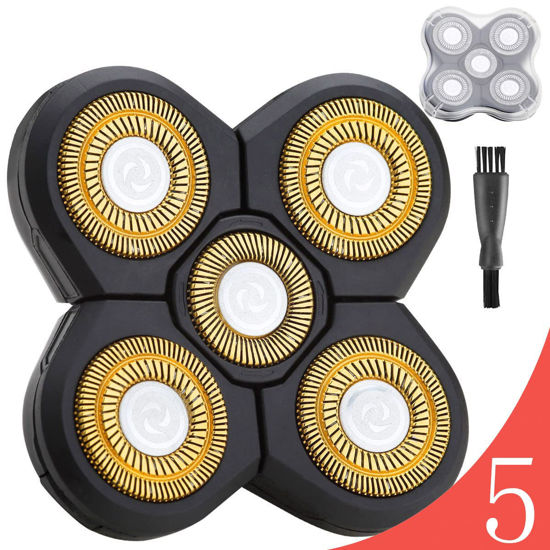 Picture of Upgraded 5 Blades Shaver Replacement Heads for Head Shaver 5 Blades Replacement Shaver Head Blade 5 Heads Beard Electric Razor Shaver Head