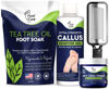 Picture of Foot Cure Foot Care/ Exfoliator & Callus Remover Pedicure Set - Includes Foot File for Dead Skin, Tea Tree Oil Foot Soak Salts, Urea Cream 40 Percent & Foot Callus Removal Gel - Made in USA
