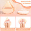 Picture of Thrilez 20pcs Triangle Powder Puff, Loose Powder Puffs Makeup Puff for Face Powder, Setting Powder Puff for Make Up, Face Puff Pads for Press Powder, Sponge Powder Applicator for Face and Eye (Beige)