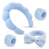 Picture of ATROCH Sponge Spa Headbands for Women & Wristband Set,Puffy Makeup Headband Set for Washing Face,Soft Towel Skin Care Head Band,Cute Hair Band Shower 4 Pcs