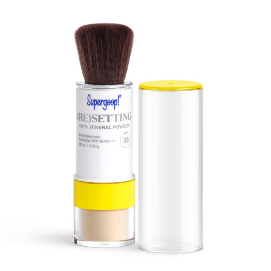 Picture of Supergoop! (Re)setting 100% Mineral Powder, Translucent - 0.15 oz - Makeup Setting Powder + Broad Spectrum SPF 35 PA+++ Sunscreen - With Ceramides, Olive Glycerides & Coated Silica Spheres