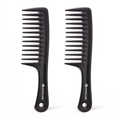 Picture of HYOUJIN Two Set Large Wide Tooth Comb Detangling Wet or Dry Combs for Shower, Hair Styling Brush for Natural, Curly, Long Hair for Women and Men