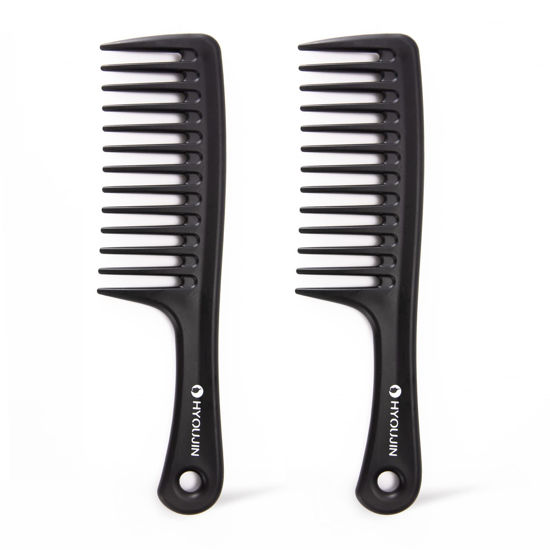 Picture of HYOUJIN Two Set Large Wide Tooth Comb Detangling Wet or Dry Combs for Shower, Hair Styling Brush for Natural, Curly, Long Hair for Women and Men