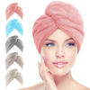 Picture of AIDEA Microfiber Hair Towel Wrap, 5 Pack Hair Turbans, Super Absorbent Quick Dry Hair Towel Wrap for All Hair Types Anti Frizz, Multicolor 26"×10"