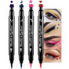 Picture of evpct Colored Winged Eyeliners Stamp 4in1 Stars Flowers Hearts Moon Colorful Face Stamps Makeup Eyeliner Eye Stamp Liners Tool Set Kit for Women Purple Blue Red Pink Eyeliner Stamp Wingliner Shapes 02