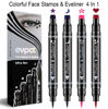 Picture of evpct Colored Winged Eyeliners Stamp 4in1 Stars Flowers Hearts Moon Colorful Face Stamps Makeup Eyeliner Eye Stamp Liners Tool Set Kit for Women Purple Blue Red Pink Eyeliner Stamp Wingliner Shapes 02