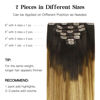 Picture of HOTBANANA Human Hair Clip in Hair Extensions, Dark Brown to Chestnut Brown and Dirty Blonde Highlighted (Warm Tone) 120g Clip in Hair Extensions Real Human Hair Straight Remy Hair 22 Inch 7pcs
