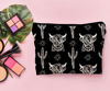 Picture of Lacosu Western black Makeup Bag,Western Gifts For Women,Cow Makeup Bag,Cowgirl Stuff,Western Stuff For Women,Western Gifts,Cowgirl Gifts(black)