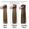 Picture of HOTBANANA Clip in hair Extensions, Balayage Chocolate Brown to Caramel Blonde 5pcs Clip in Hair Extensions Real Human Hair Remy Hair Stright Clip in Hair Extensions 16 inch 85g