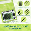 Picture of Lash Extension Kit 3D Effect Fluffy Lash Clusters Kit KEYYOU 120pcs D Curl 8-18MIX Complete High Definition Waterproof Kit DIY Lash Extension Kit (Empower-8-18MIX)
