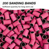 Picture of Rolybag Sanding Bands for Nail Drill 240 Grit Extreme Fine Nail Sanding Bands 200Pcs Pink Professional Sanding Bands and 2Pcs Nail Drill Bits for Manicures and Pedicure