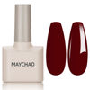 Picture of MAYCHAO 15ML Gel Nail Polish 1Pc Burgundy Red Gel Polish Soak Off UV LED Nail Polish Nail Art Starter Manicure Salon DIY at Home, 0.5 OZ