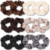 Picture of IVARYSS Scrunchies for Hair Sleep, Premium Satin Soft Than Silk for Women Curly Hair, Cute Bands Ties for Girls Thin | Thick Hair Styling, 12 Pack, Neutral Colors