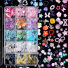 Picture of 3D Assorted Pearls Gems Nail Charms Kit Multi Color Heart Flower Butterfly Bow Moon Nail Charms Pink Color White Heart Star Bows Round Pearls Nail Charms for Manicure DIY Crafts Jewelry Accessories