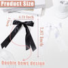 Picture of Oversized Long-tail Cute Aesthetic Hair Accessories: Double Hair Bows (2 PCS) with Satin Ribbons and Large Barrettes (Black, White)