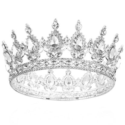 Picture of Papoopy Crown for Women, Queen Crown Tiara for Princess Party (Silver)