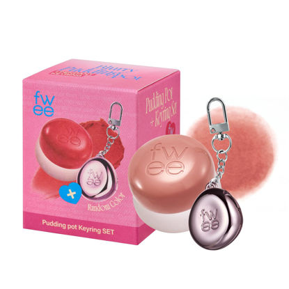 Picture of fwee Lip&Cheek Blurry Pudding Pot + Pendant Keyring | My | Random Colored Keyring | Makeup Blush, Buildable Lightweight, Multi-Use Soft Matte Finish | 5g
