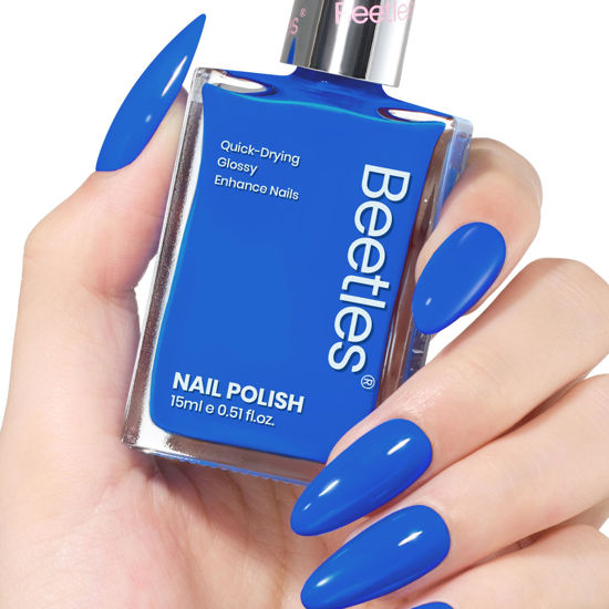 Picture of Beetles Blue Nail Polish 1Pcs 15ml Paulina Lapis Blue Color Nail Polish-Fast Drying & Long Lasting Nail Polish for Nail Salon-Quality Results