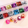 Picture of Laser Square Glitter Nail Art Sequins, Holographic 3D 12 Colors Glitter Flakes Design, Rectangle Shape Nail Shiny Supplies for Women Girls Manicure Powder Charms Decorations, DIY Resin Nail Art Tips