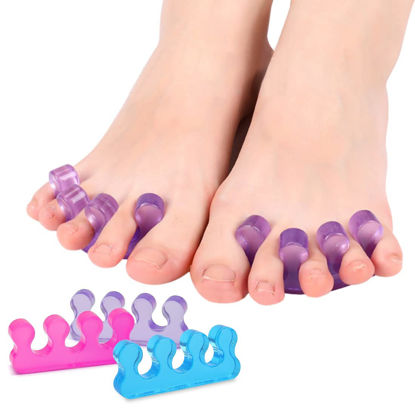 Picture of SUNFATT Toe Separators for Pedicure,Toe Separators for Nail Polish,Pedicure Toe Spacers,Toe Spacers use for separation of toenails or nails,Soft Gel Toenail Spacers Pedicure Kit.(6pcs)