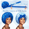 Picture of vidsel Bonnet with Tie Band Satin Bonnet Silk Bonnet for Sleeping Women, Silk Hair Bonnet Reversible Double Layer Sleep Cap Bonnet for Curly Hair Braids
