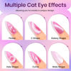 Picture of SUPWEE 12 Colors Cat Eye Gel Nail Polish - Macaron Candy Magnetic Nail Polish Gel Set Summer Spring Cateye Nail Polish UV Lamp Cure Require DIY Salon Home Gift