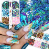 Picture of Chameleon Glitter Nail Art Sequins, Holographic 3D Laser Gradient Nail Glitter Flakes Design, UV Gel Shiny Glitters Powder Accessories for Women Manicure Mermaid Decorations DIY Sparkly Nail Art Tips