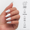 Picture of OPI xPRESS/ON Glass Slipper | Velvet White Long Almond Press On Nails | With Nail Glue | Long Lasting, Reusable, Non-damaging