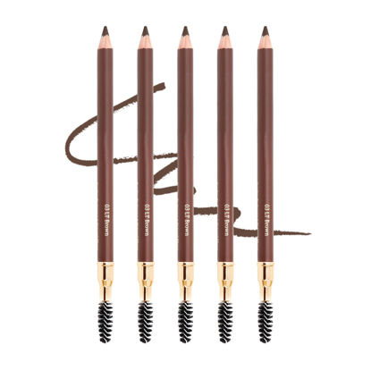Picture of Bodermincer Eyebrow Pencil Longlasting Waterproof Durable Automaric Liner Eyebrow 5 Colors to Choose (5pcs, 3# Light Brown)