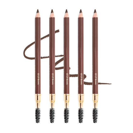 Picture of Bodermincer Eyebrow Pencil Longlasting Waterproof Durable Automaric Liner Eyebrow 5 Colors to Choose (5pcs, 3# Light Brown)