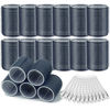Picture of Acejoz Hair Rollers, 12Pcs Large Self Grip Hair Rollers with 12Pcs Stainless Steel Duckbill Clips, for Long Medium Thick Hair Volume (Navy Blue)