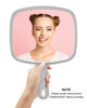 Picture of PROTECLE Extra Large Hand Mirror, Salon Barber Hairdressing Handheld Mirror with Handle (Square Grey 9" x 12.4")